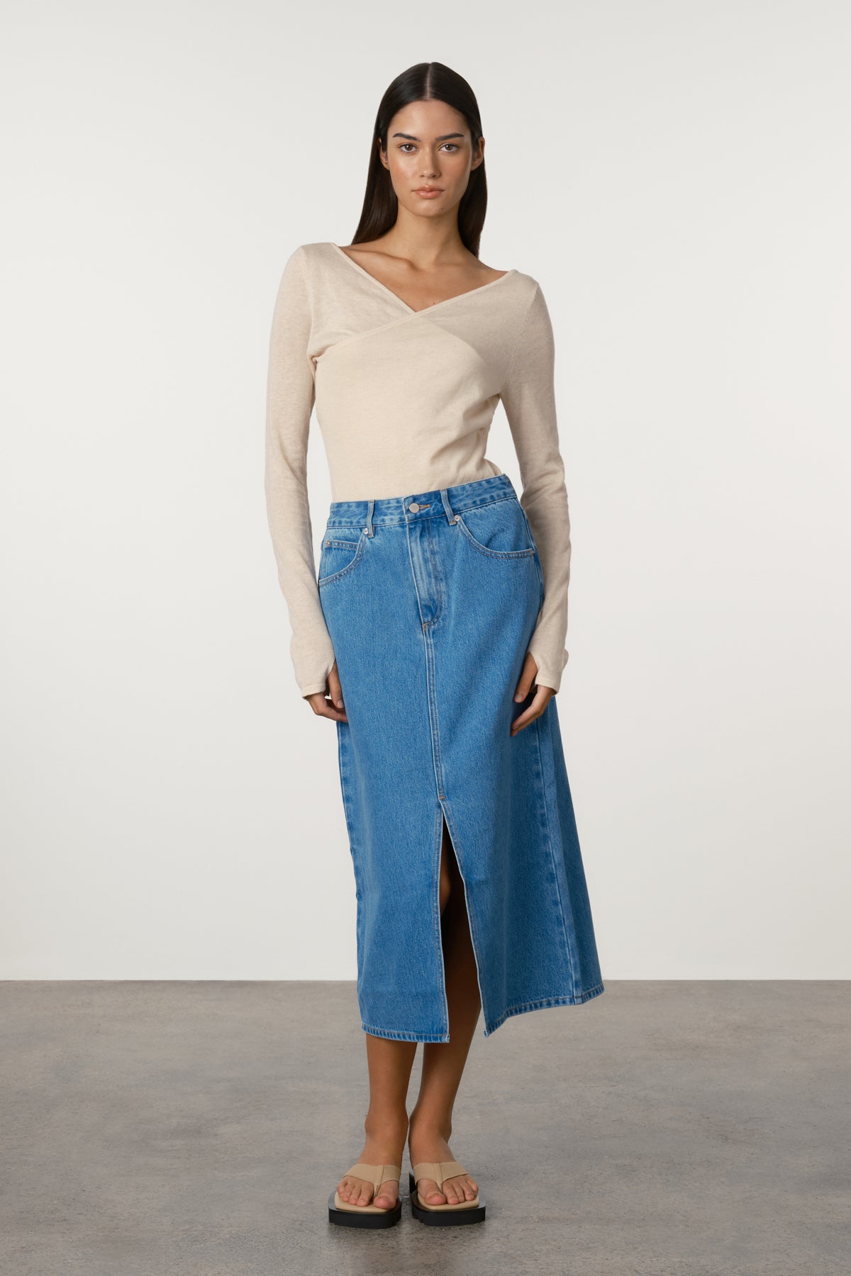 Bright Blue Denim Skirt