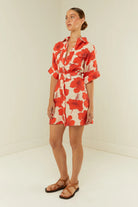 Red Hibiscus Shirt Dress from Palm Noosa