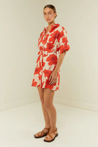 Red Hibiscus Shirt Dress from Palm Noosa