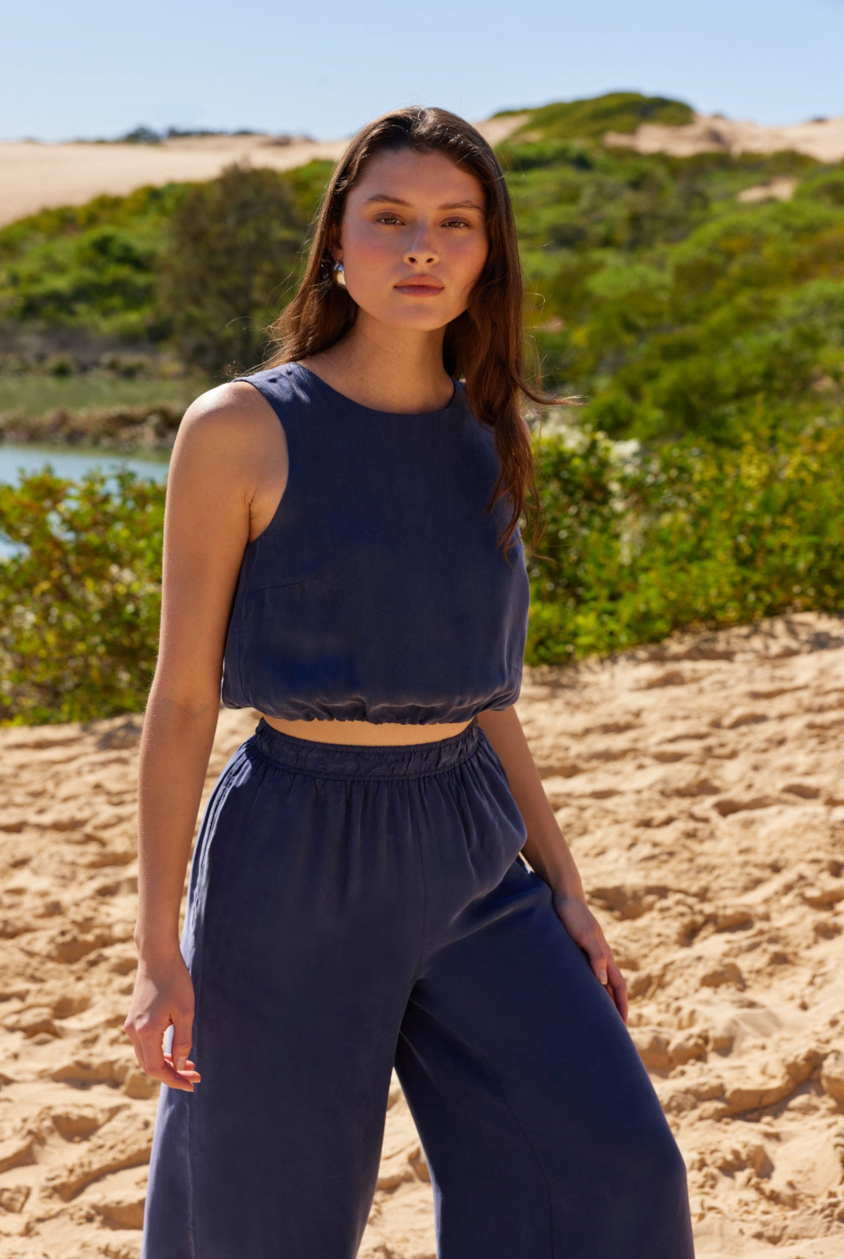 Full Length Navy Blue Pant Set