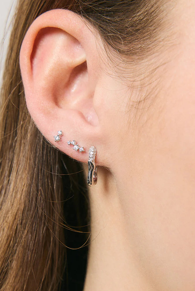 Carmella silver sleepers from Jolie & Deen