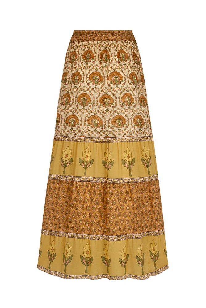 Spell Chateau Maxi Skirt in Champagne
