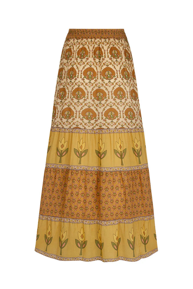 Spell Chateau Maxi Skirt in Champagne