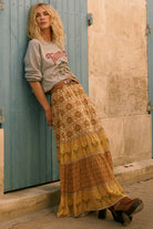Spell Chateau Maxi Skirt in Champagne