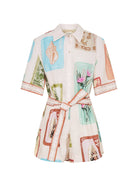 Colorful patterned dress on a white background