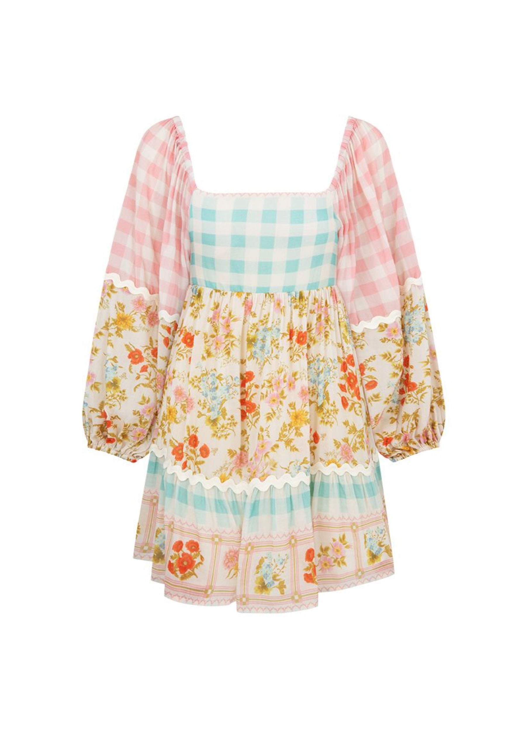 Tunic Dress patchwork floral and gingham