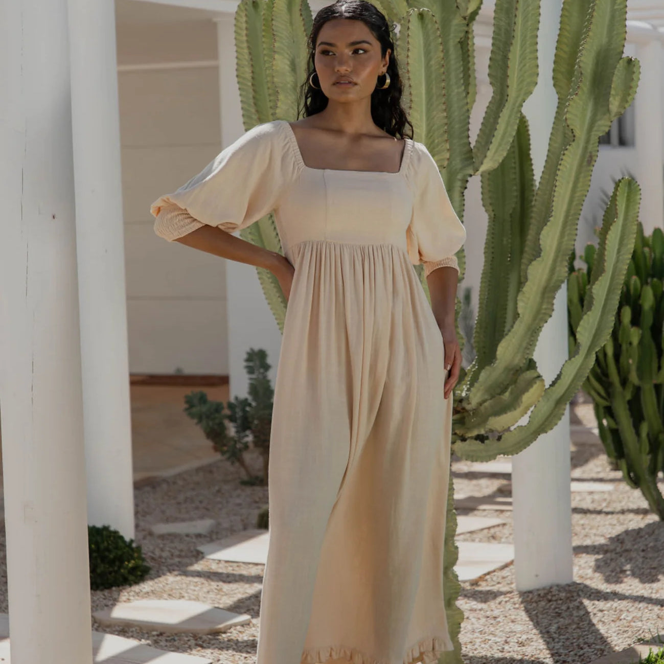 Sand Maxi Dress from Girl and the sun in breathable fabric