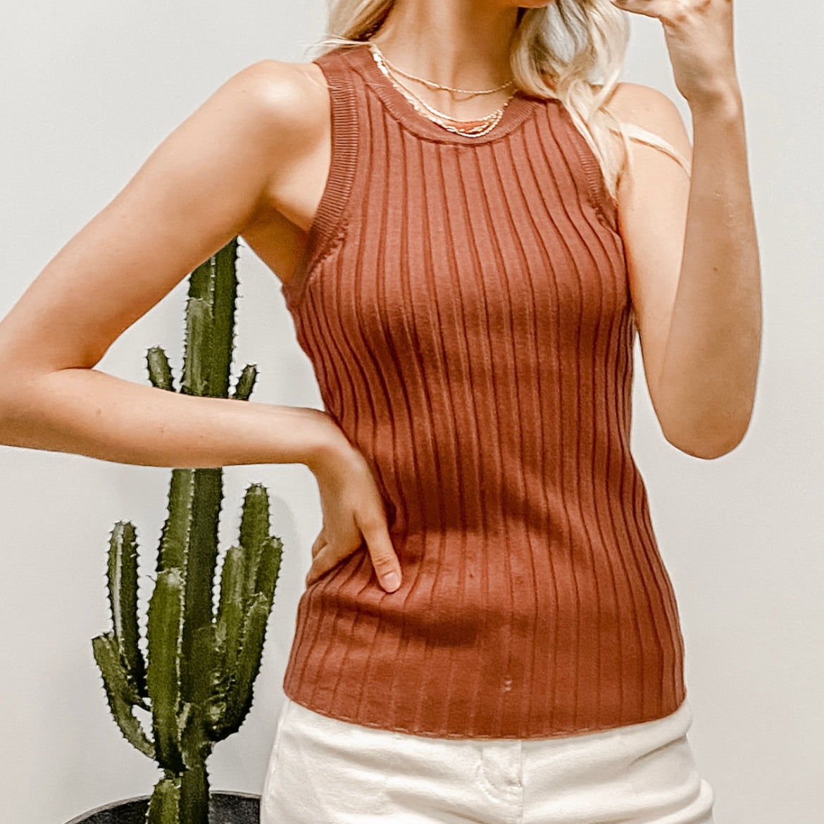 Copper knitted tank from paper heart