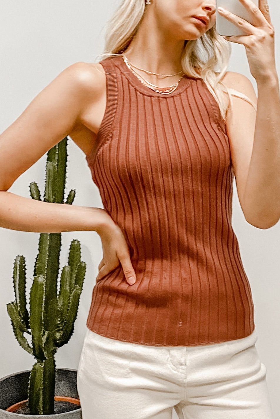 Copper knitted tank from paper heart