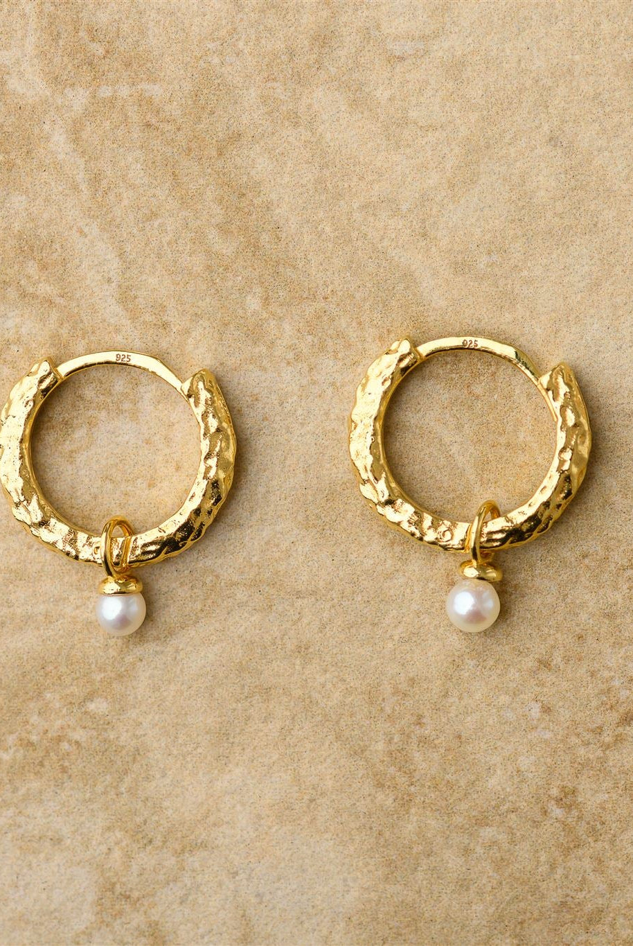 Gold Hoop earrings with pearl from indigo and wolfe