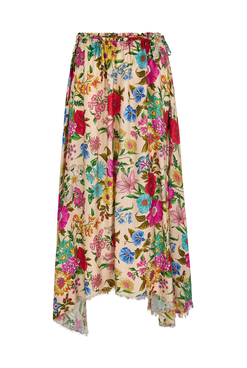 Floral patterned skirt on a white background