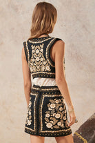 Remi embroidered vest in midnight from Spell