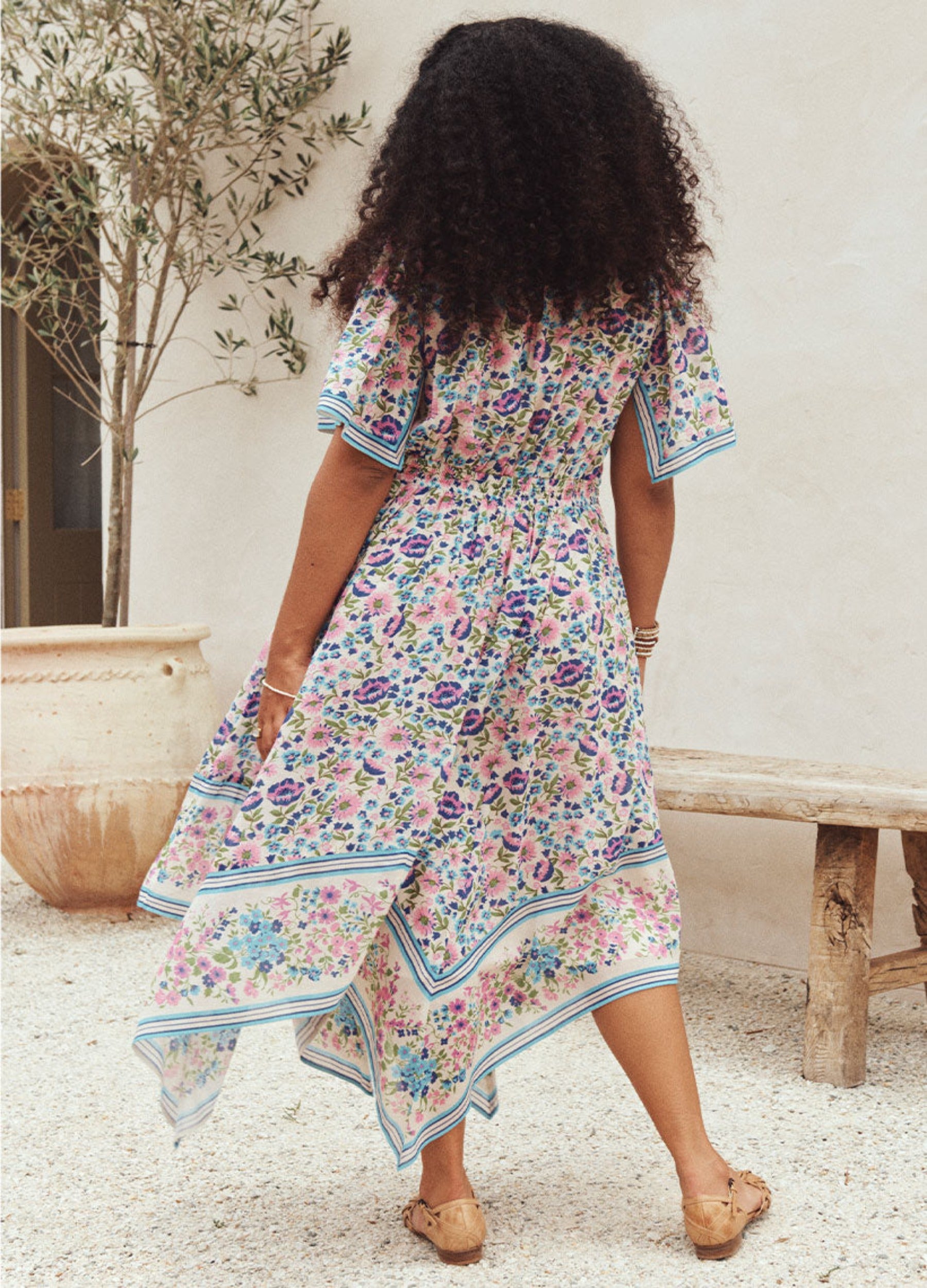 Spell Impala Lily Handkerchief Dress in Iris
