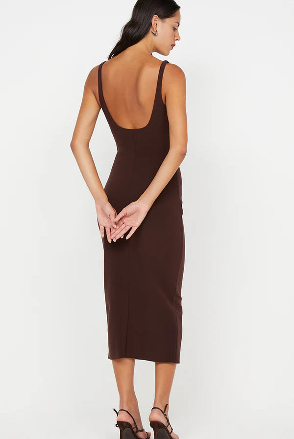 Karina Tuck Dress in Chocolate