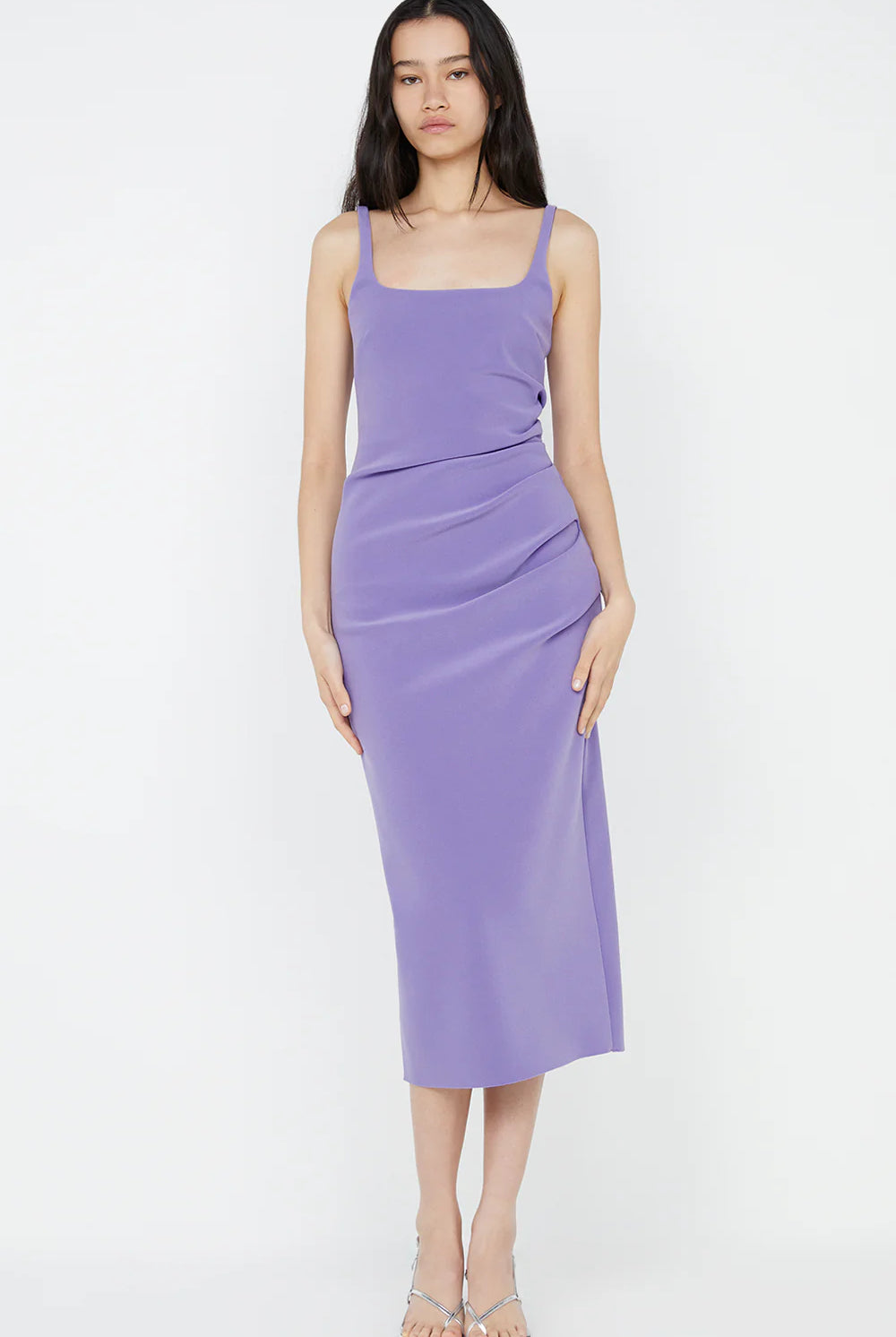Karina Tuck Dress in grape purple