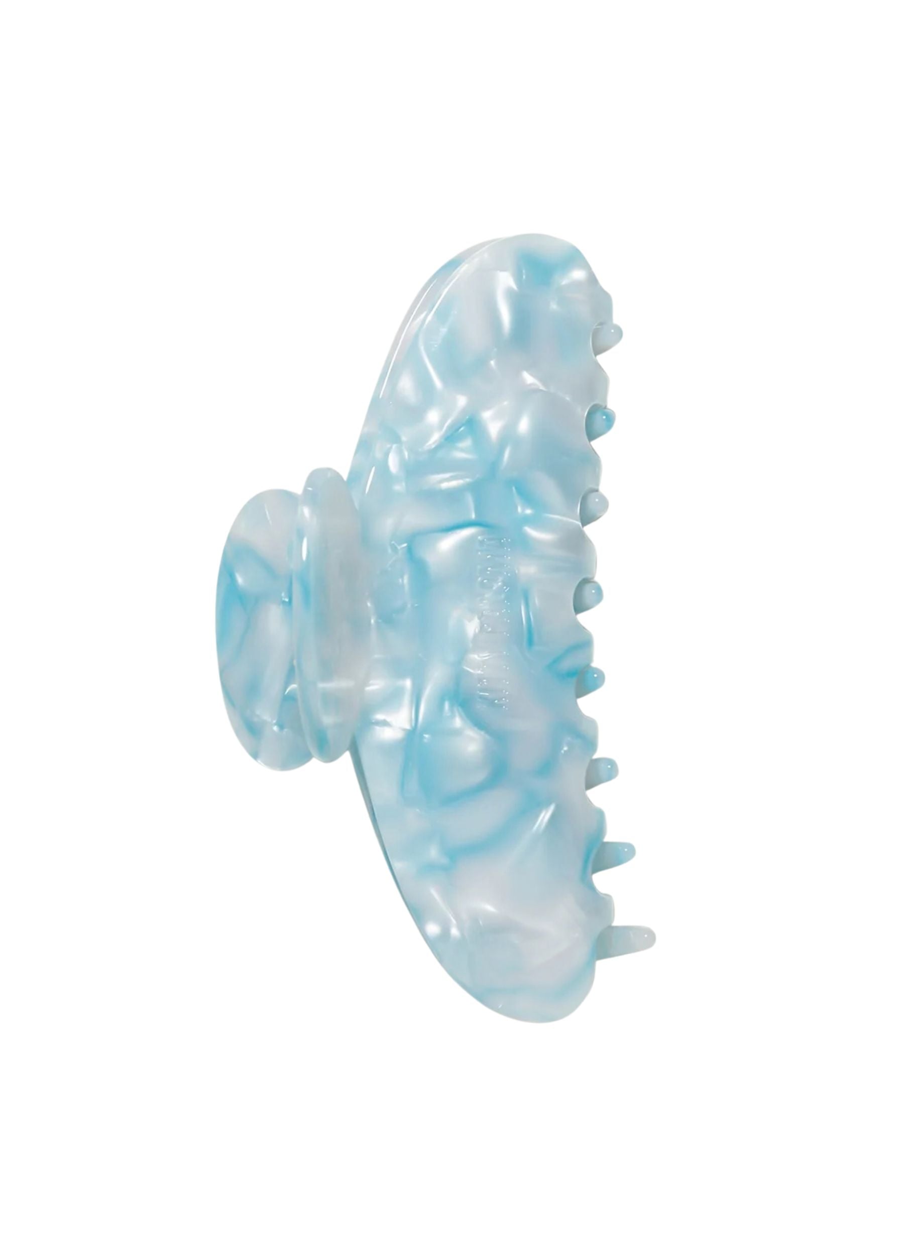 Blue and white decorative item on a white background