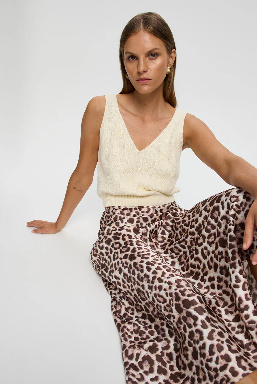 Animal print midi skirt from Australian brand Kivari
