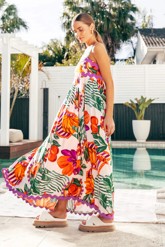 Label of Love Printed Isla Ric Rac Dress