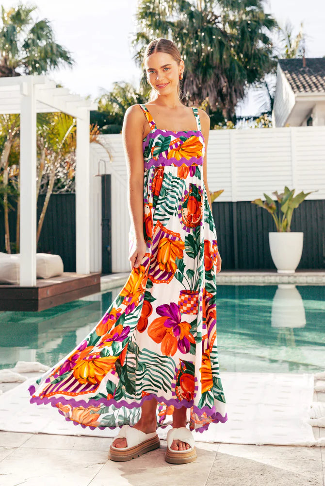 Label of Love Printed Isla Ric Rac Dress