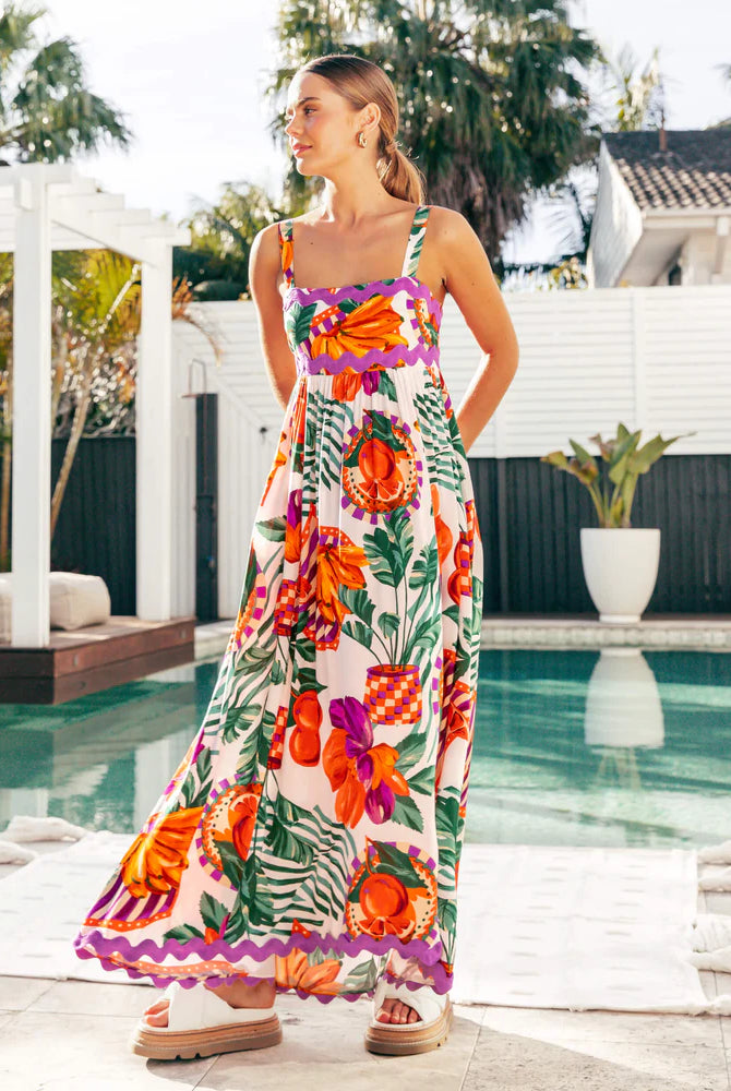 Label of Love Printed Isla Ric Rac Dress
