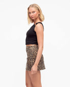 Cotton animal print mini skirt
