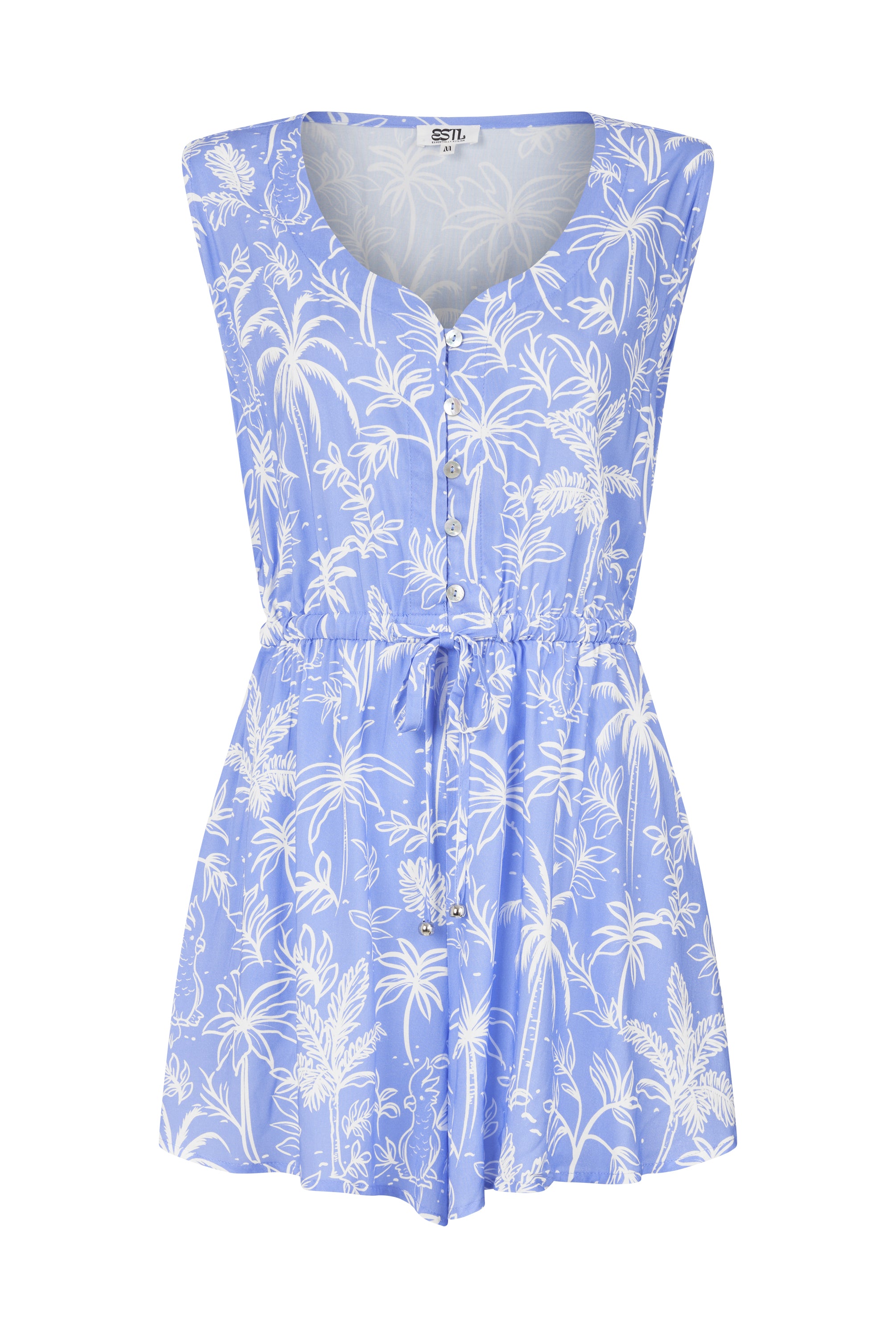 Lottie Playsuit in the Sentosa Print Ghost Image
