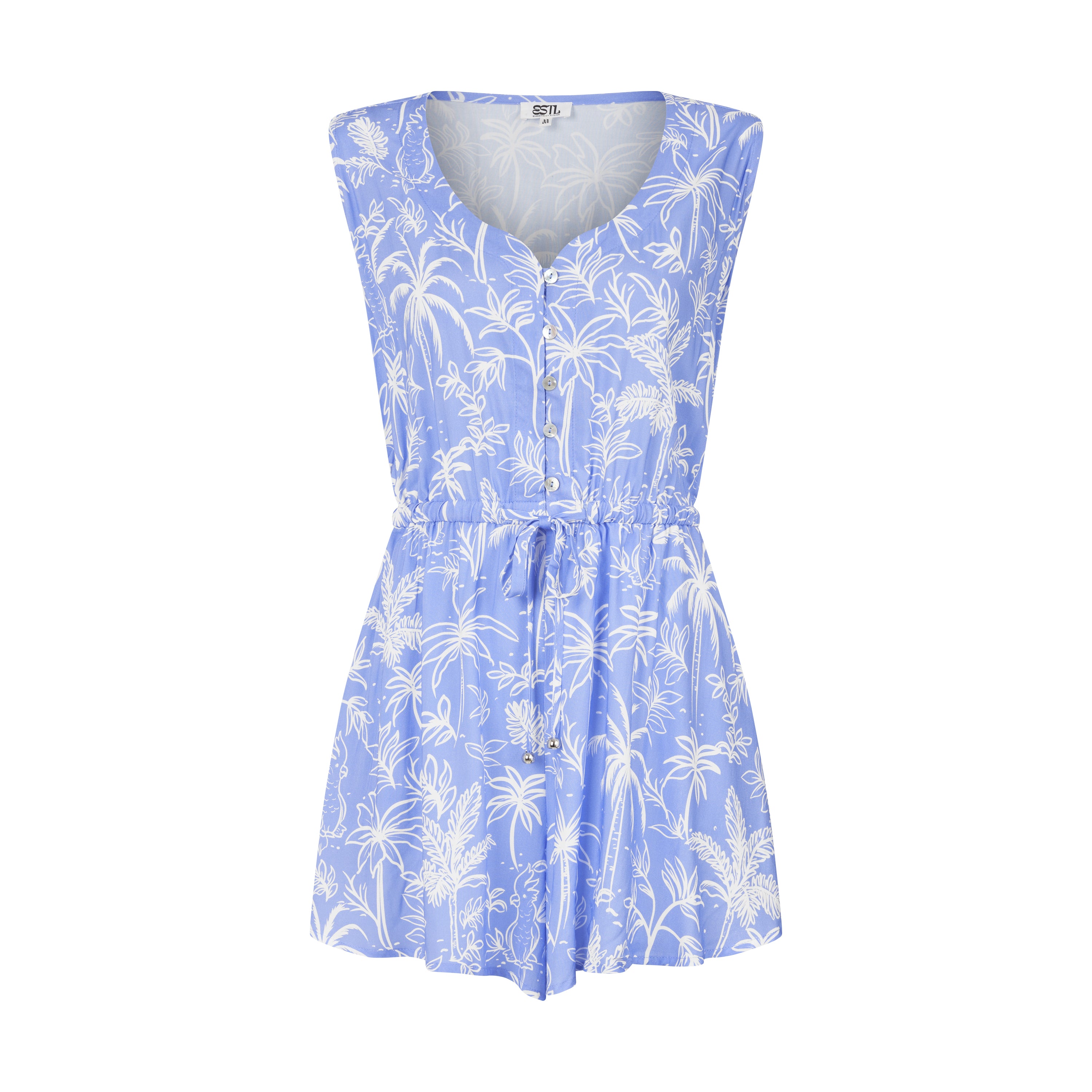 Lottie Playsuit in the Sentosa Print Ghost Image