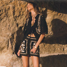 Spell Lux Lisbon Lace Blouse in Onyx