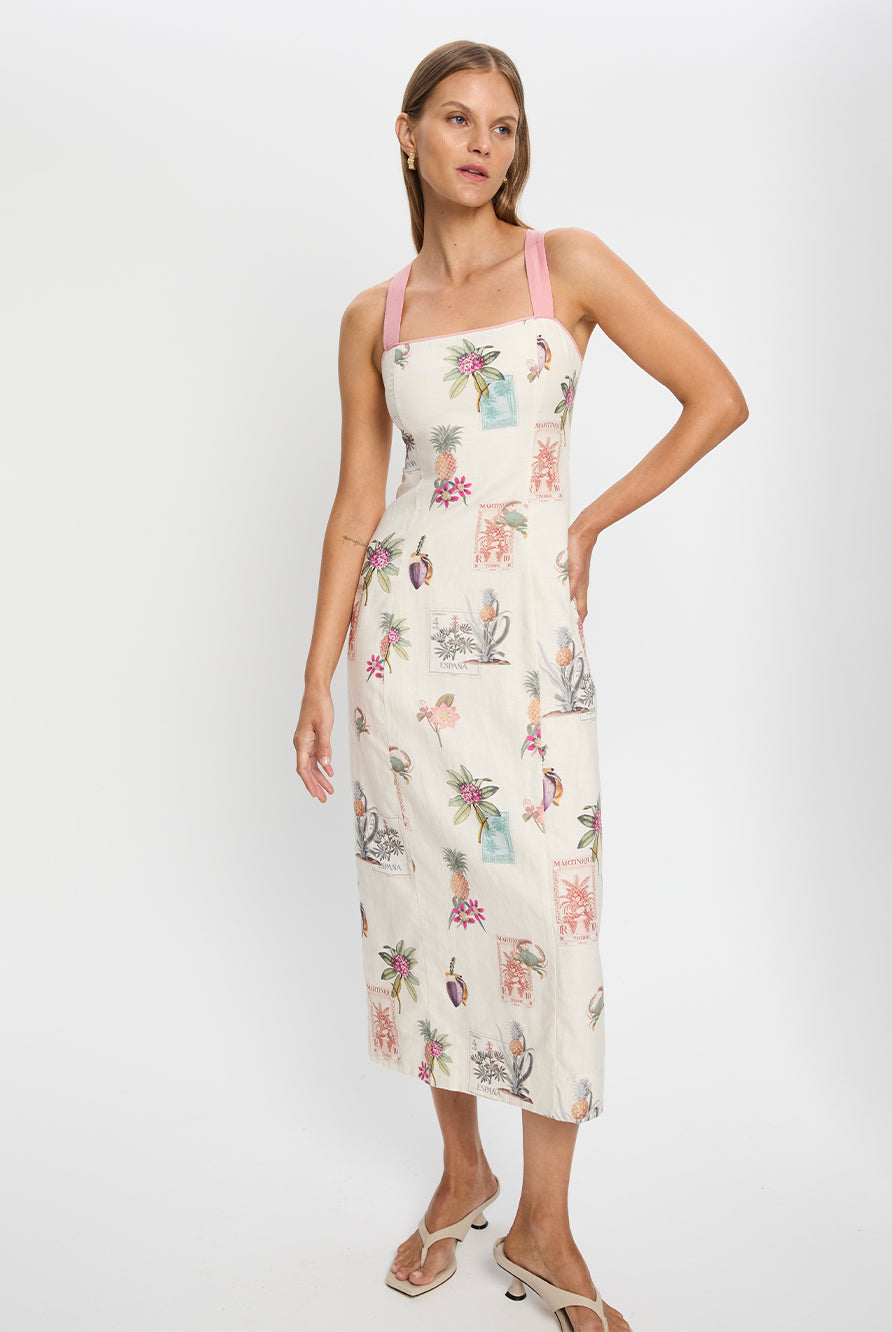 Kivari Lyra Midi Dress with back ties