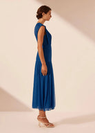 Shona Joy Maya Ruched Dress in Strong Blue