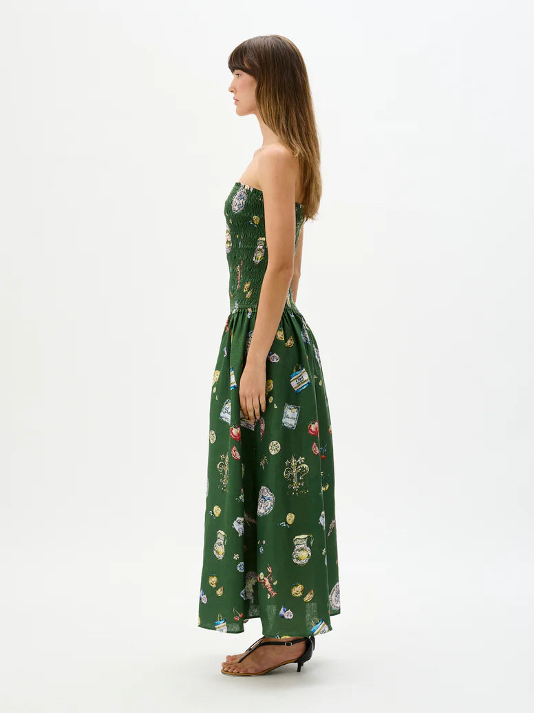 Strapless shirred maxi dress from ROAME Millie Dress Bellisimo