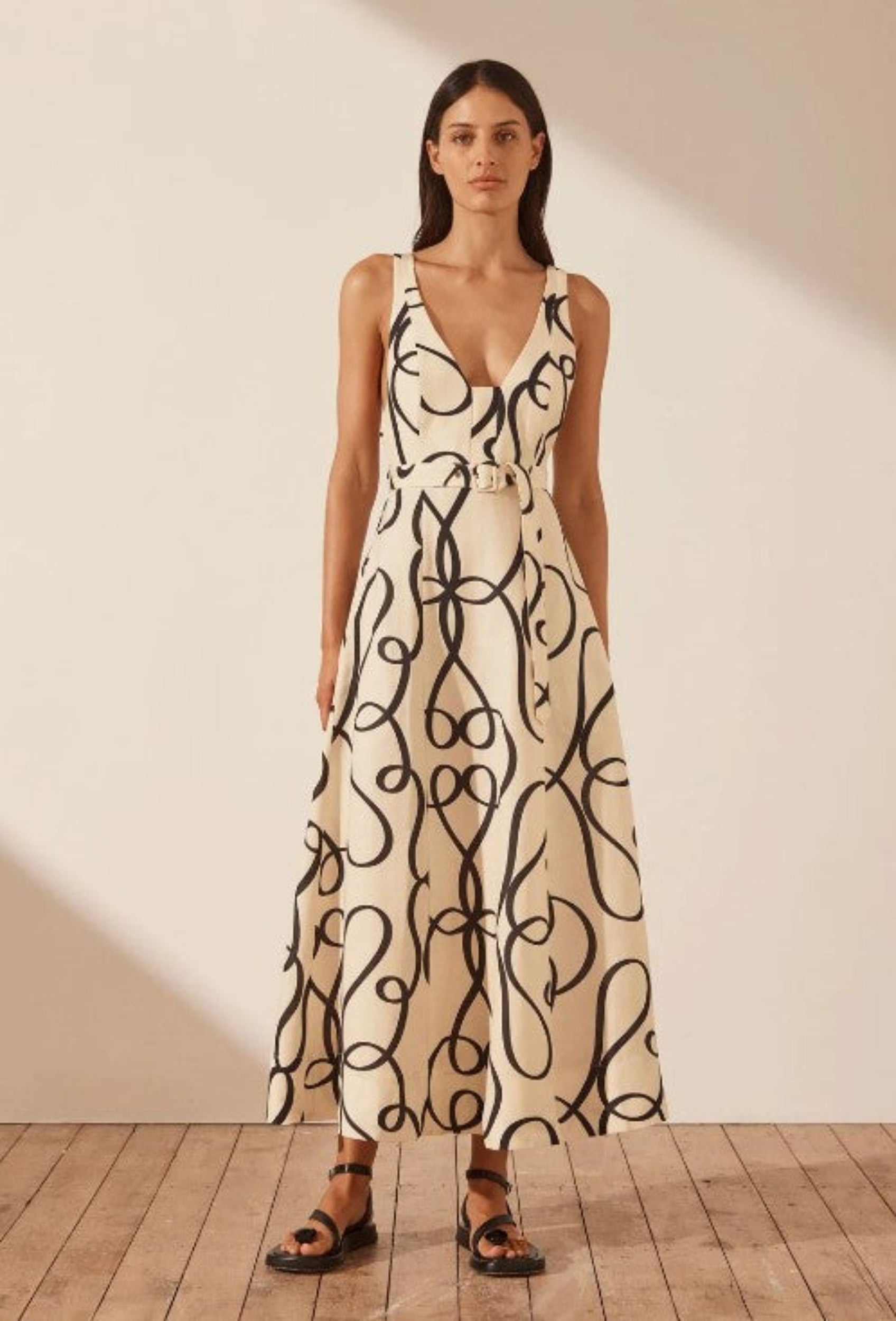 Shona Joy Paneled Midi Dress in Vietri Print