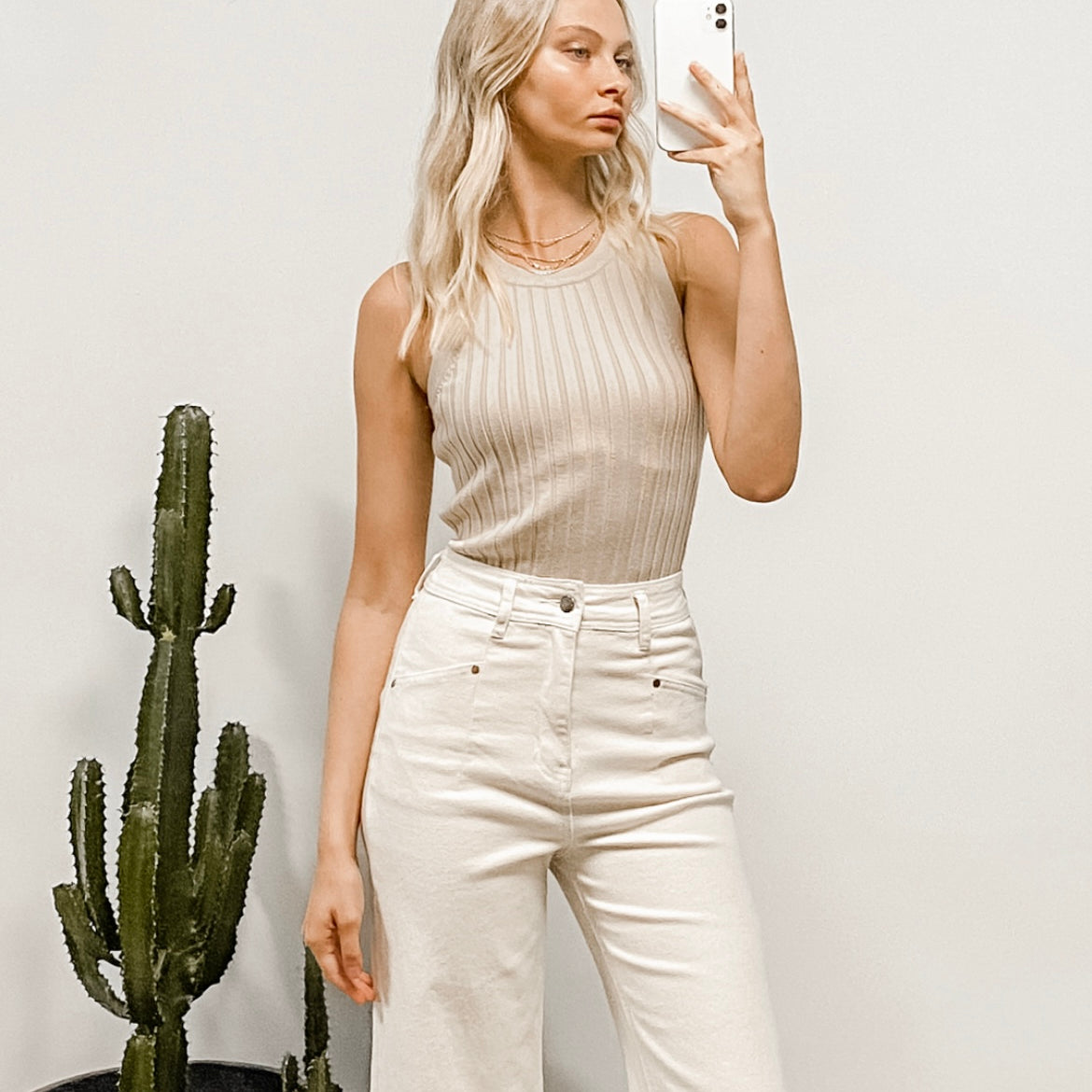 Neutral Knitted Tank from Paper Heart