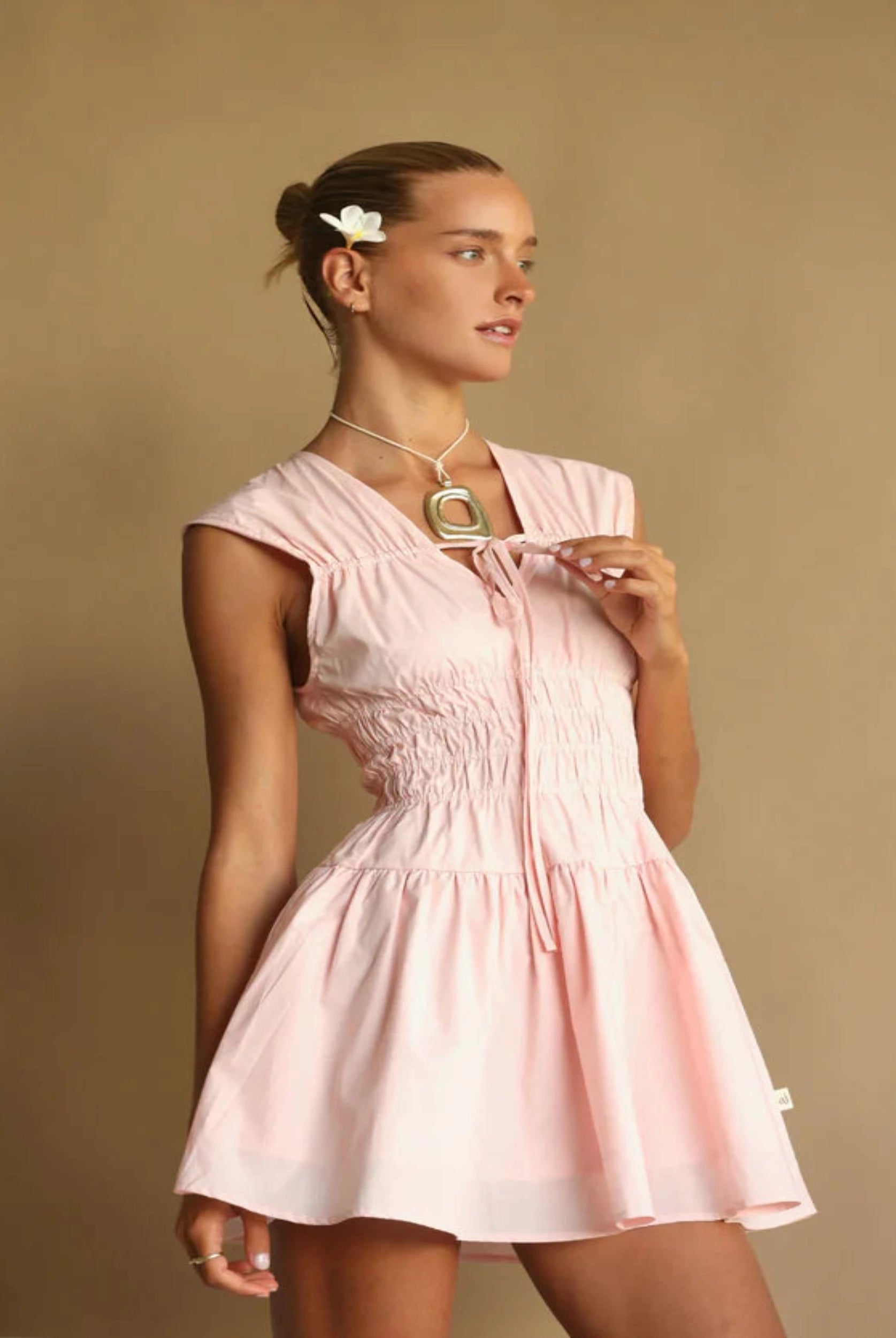 Pink A Line Cotton Dress from Araminta James