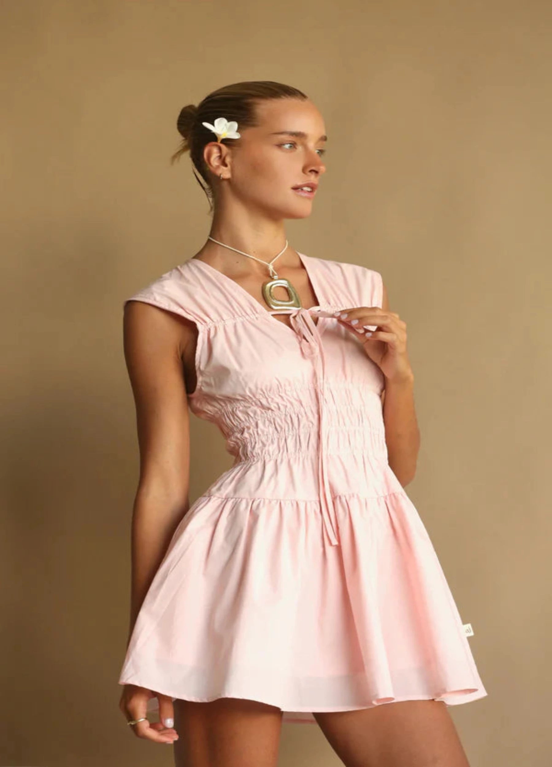 Pink A Line Cotton Dress from Araminta James