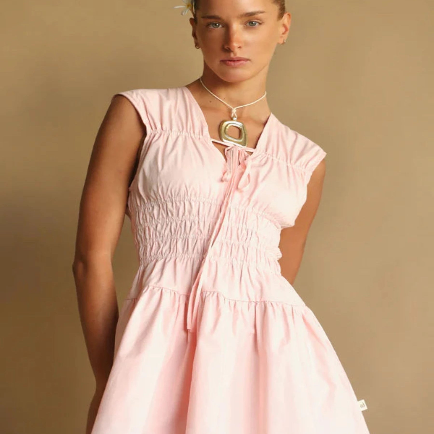 Pink A Line Cotton Dress from Araminta James