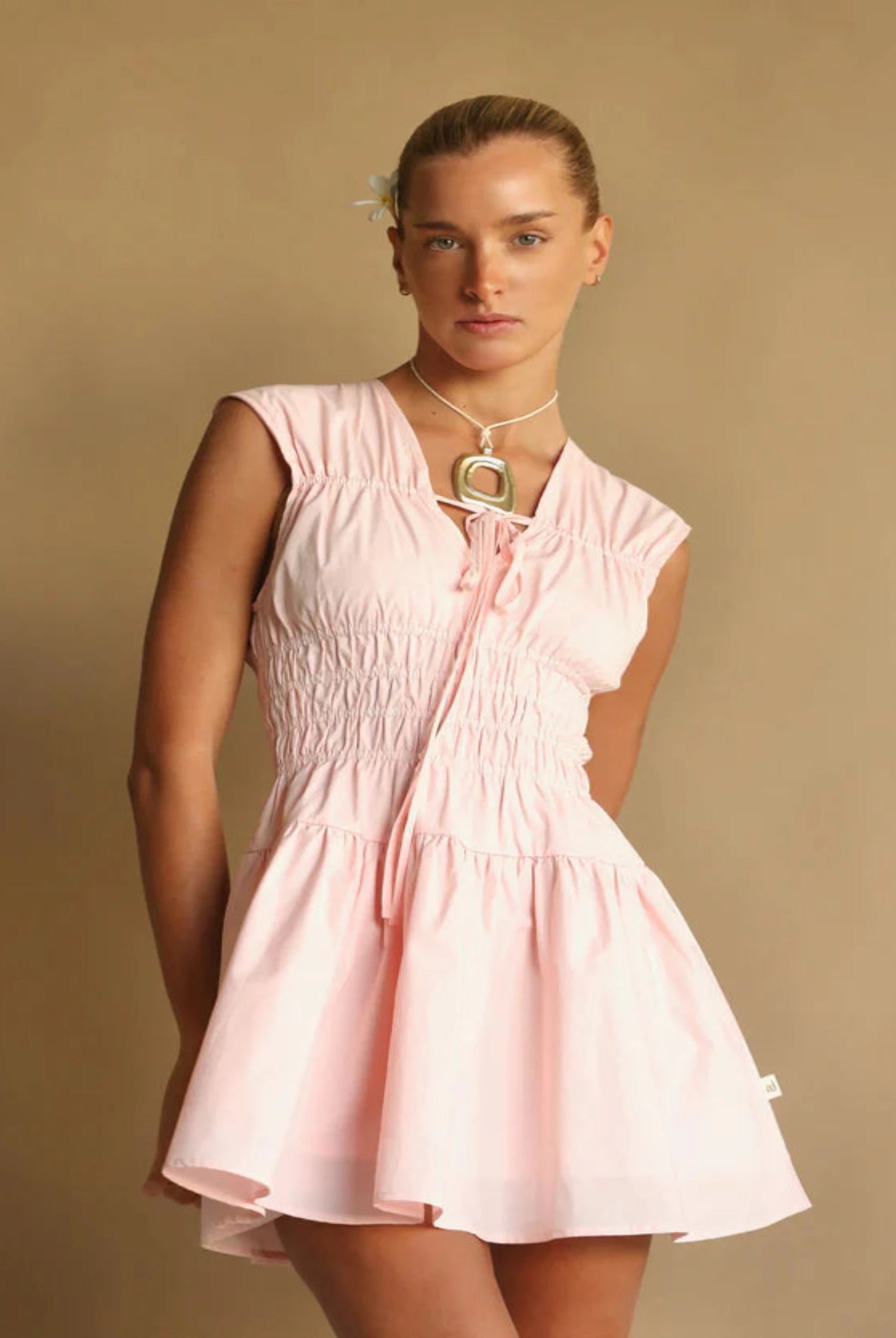 Pink A Line Cotton Dress from Araminta James