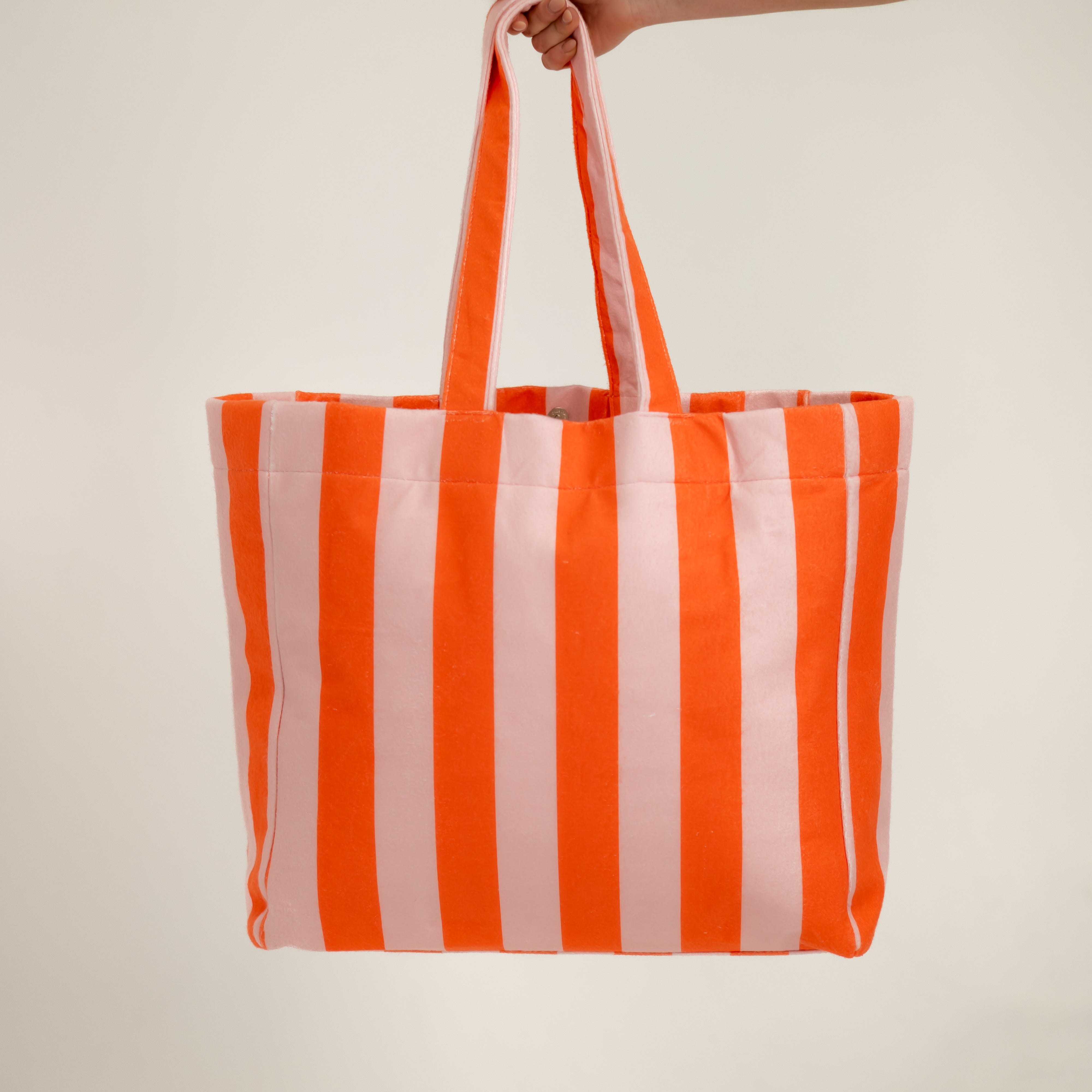 Abundant Bag Co - Carry All Striped Tote - Pink/Orange