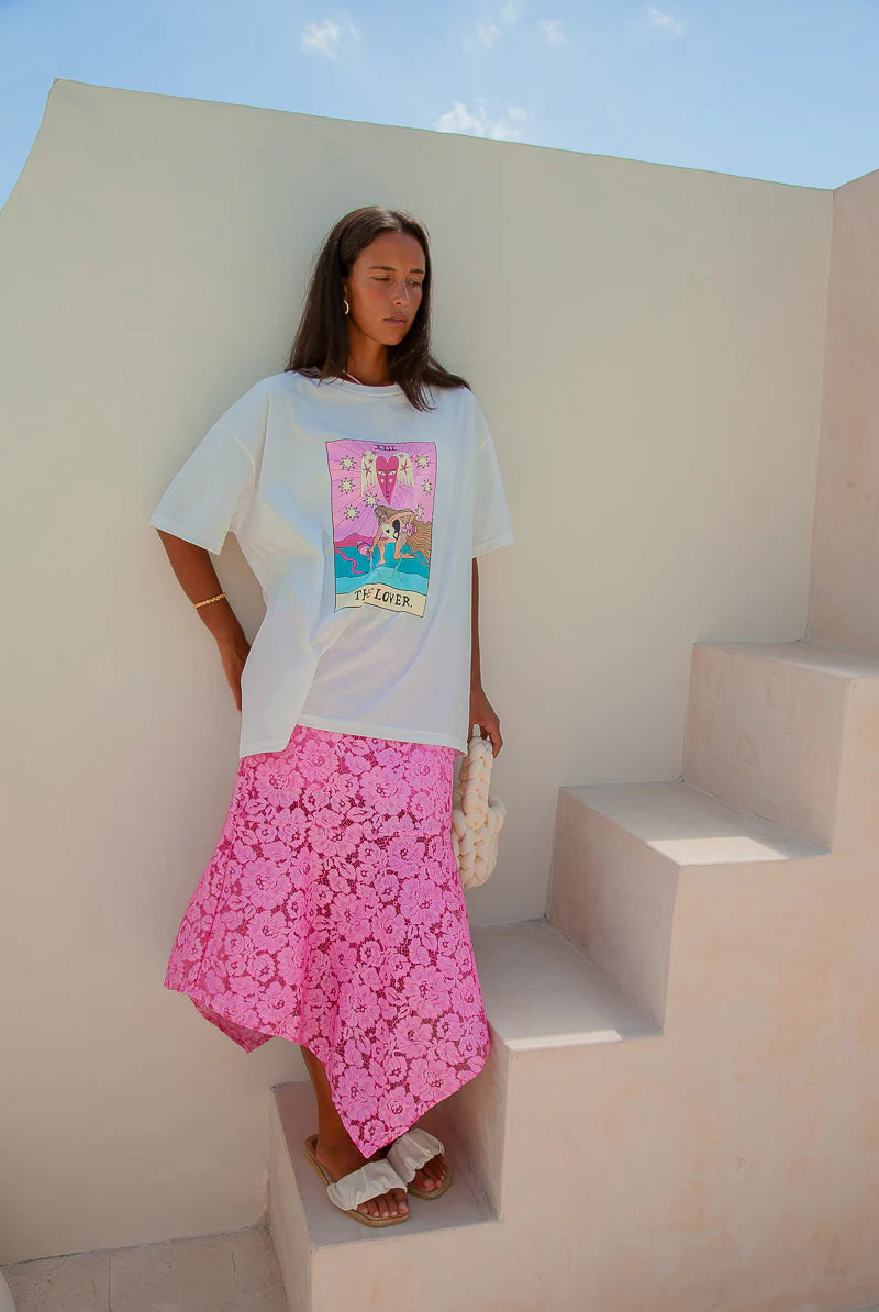 Pink Lace Skirt from Palm Collective