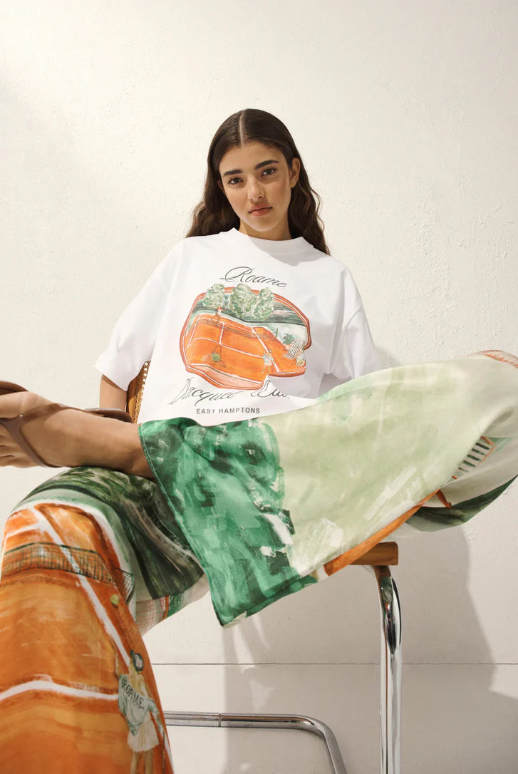 Roame Racquet Club TShirt with tennis club motif