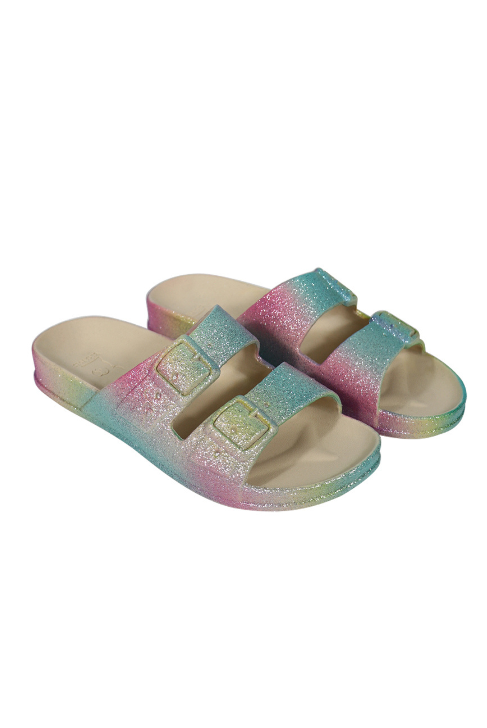 Rainbow glitter kids sandals from cacatoes