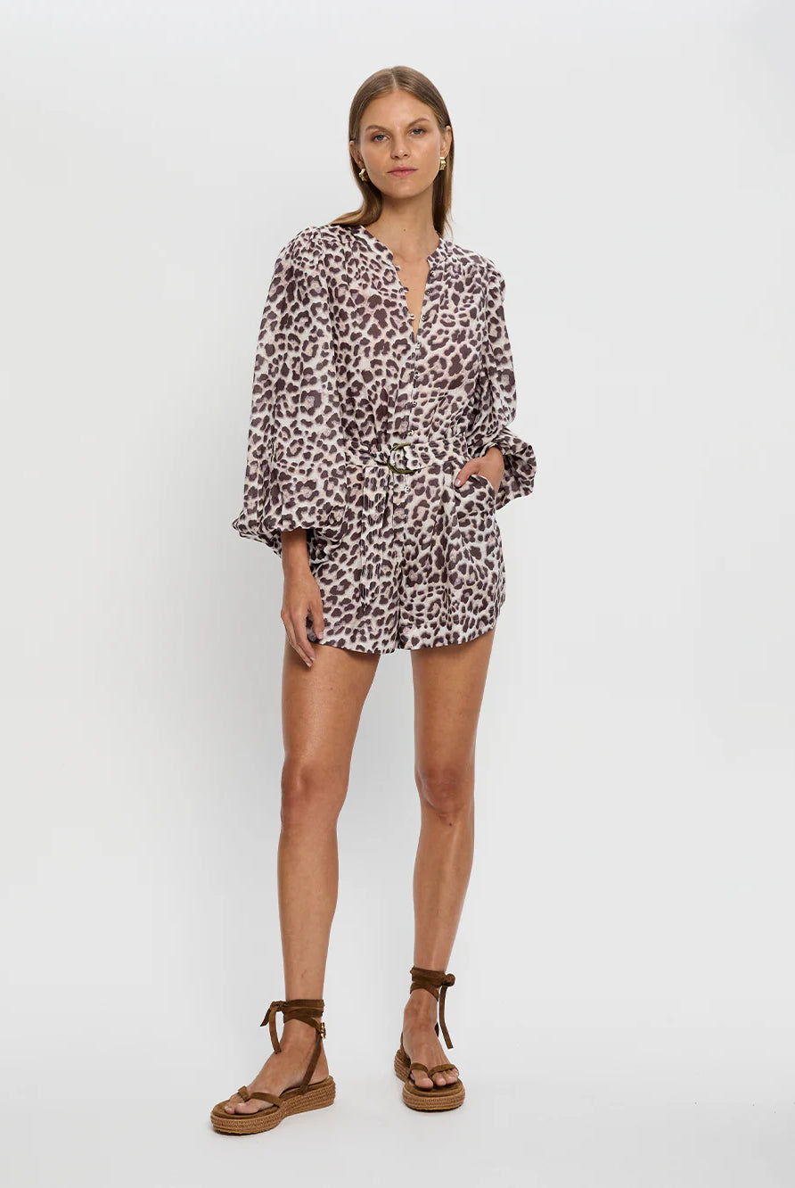 Kivari Reece Playsuit Leopard Print