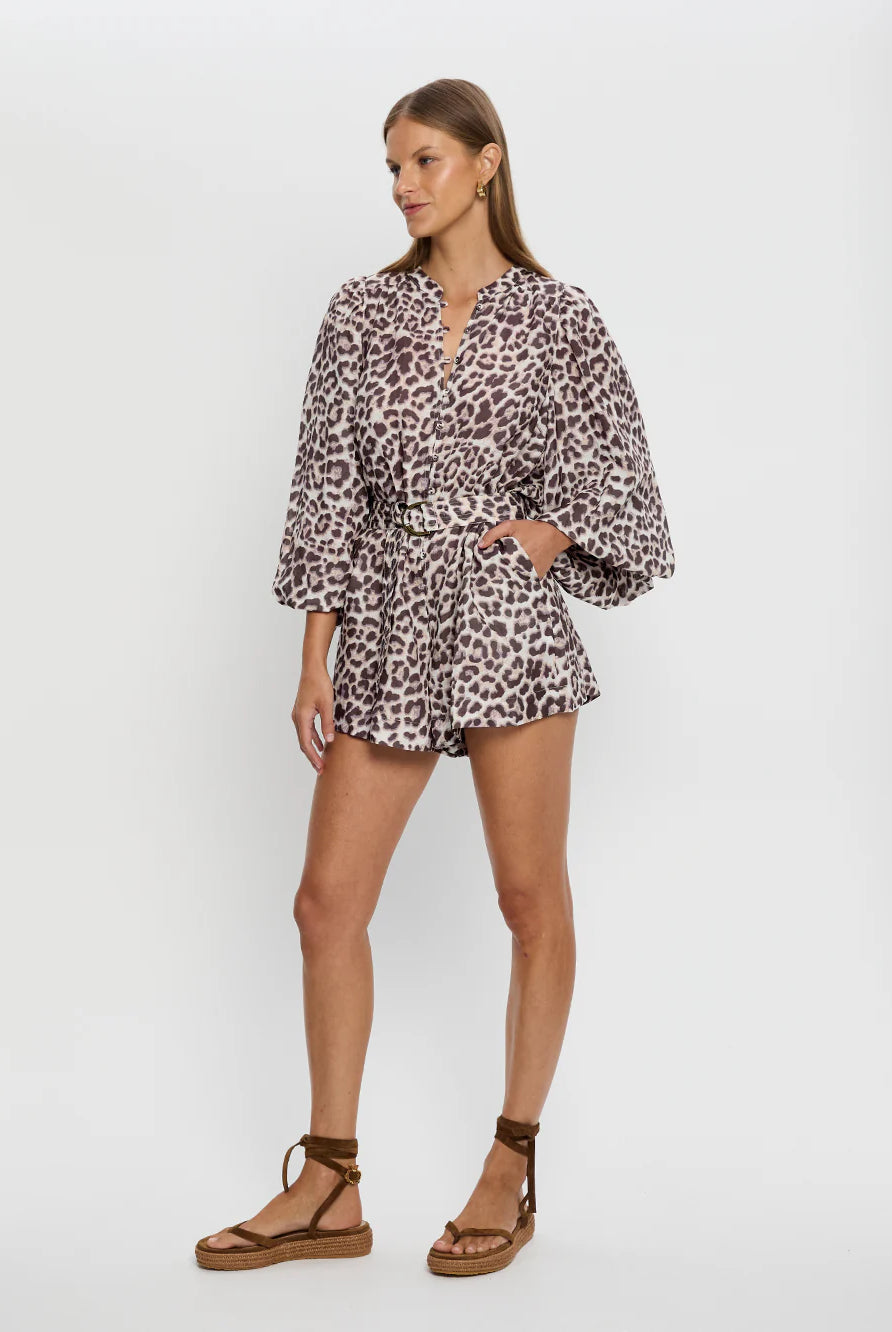 Kivari Reece Playsuit Leopard Print