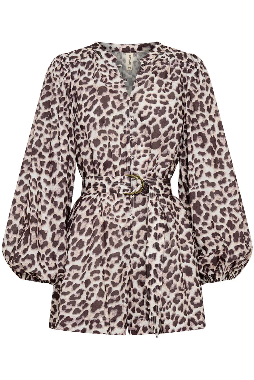 Kivari Reece Playsuit Leopard Print