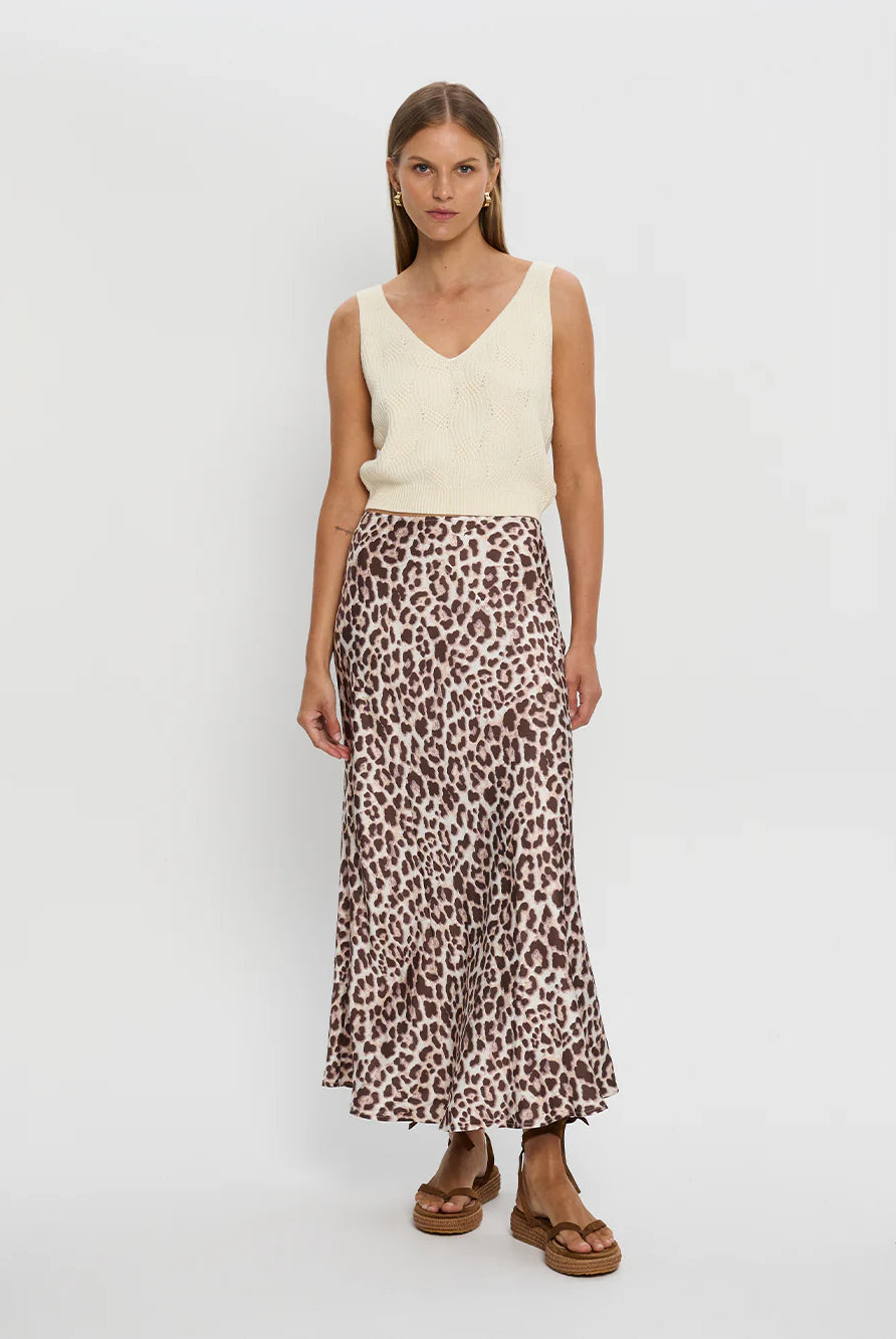 Animal print midi skirt from Australian brand Kivari