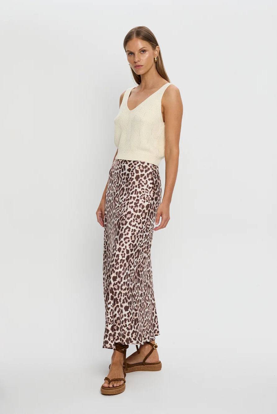 Animal print midi skirt from Australian brand Kivari