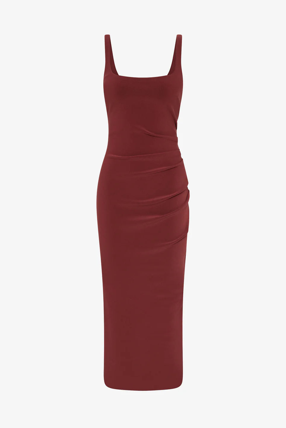 Maroon dress on a white background