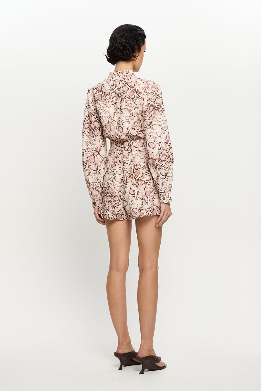 Kivari Simone Snakeskin Playsuit