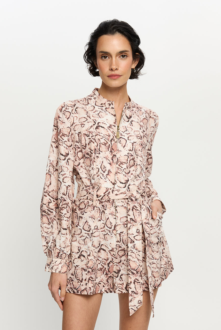 Kivari Simone Snakeskin Playsuit