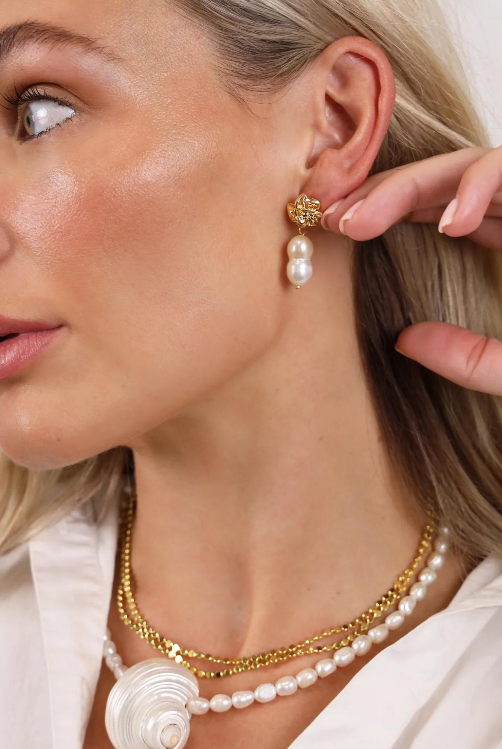 Pearl drop earrings from Indigo & Wolfe